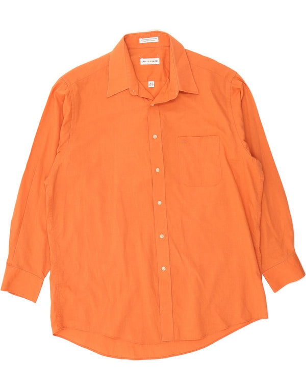 PIERRE CARDIN Mens Shirt Size 16 1/2 Large Orange Cotton