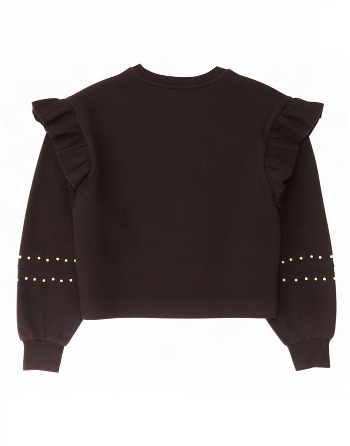 Zara Sweat-shirt pour femme UK 12 Medium Noir Polyester