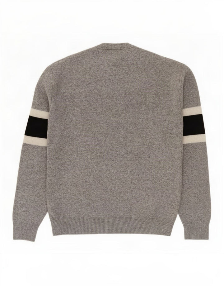 Lacoste Pull ras du cou pour homme Taille 3 Petite laine colorblock gris