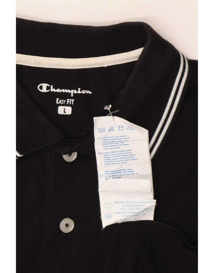 Champion Polo Easy Fit pour homme en coton noir Taille L
