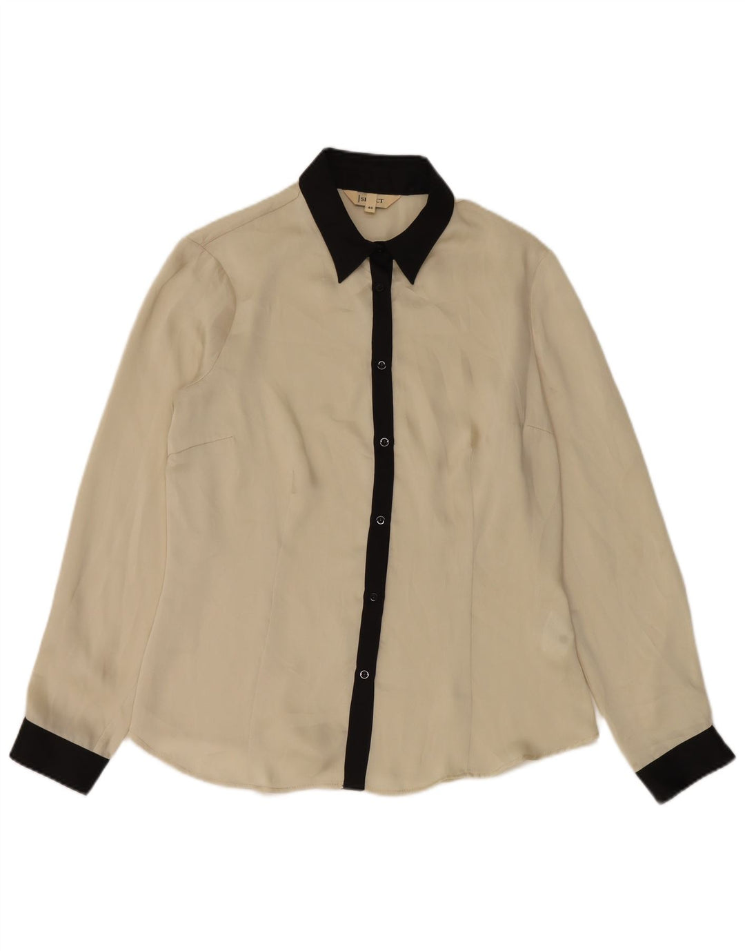 Chemise femme vintage IT 46 Grand Beige Colourblock Polyester