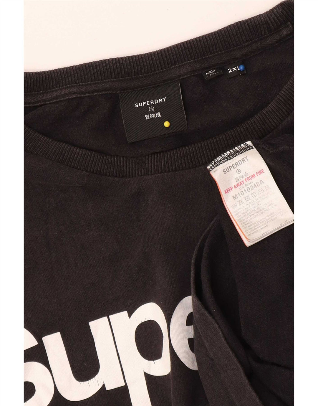 Superdry T-shirt graphique pour homme 2XL Noir Coton