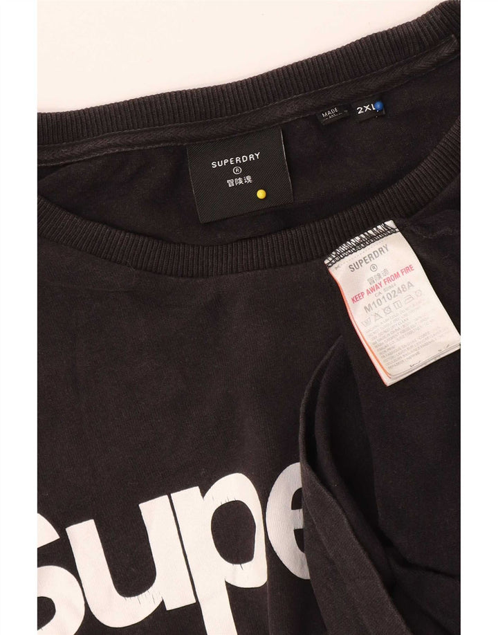 Superdry T-shirt graphique pour homme 2XL Noir Coton