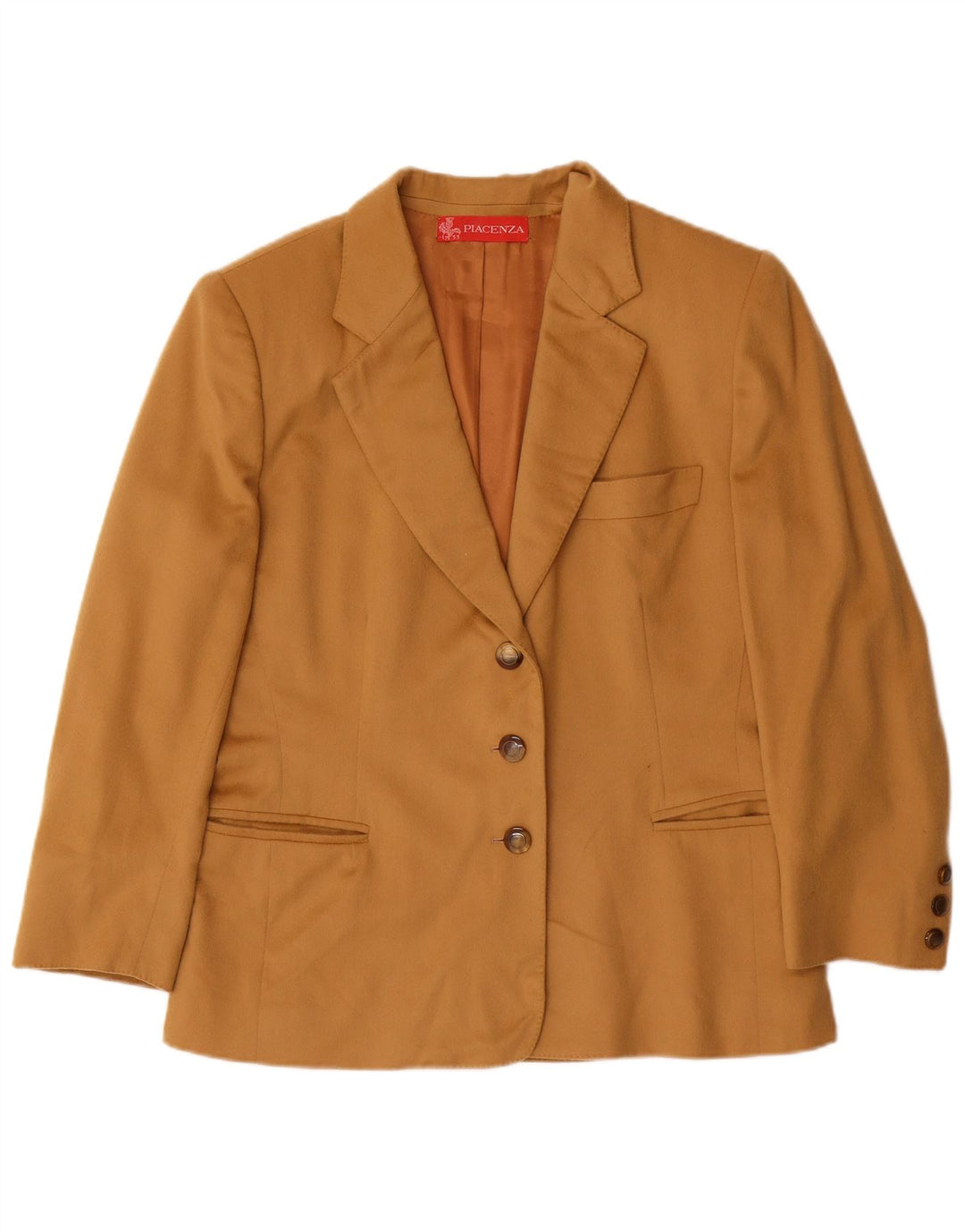 PIACENZA Veste blazer à 3 boutons pour femme UK 16 Large Marron
