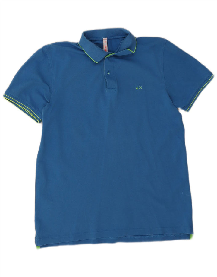 Polo Garçon Sun68 15-16 ans Bleu Coton