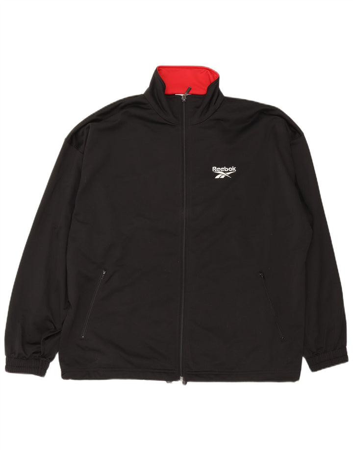 Reebok Veste de survêtement coupe ample graphique pour hommes, petit, noir, polyester
