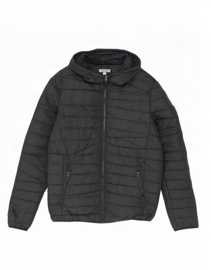 Jack & Jones Veste matelassée à capuche pour homme UK 36 Small Noir Polyester