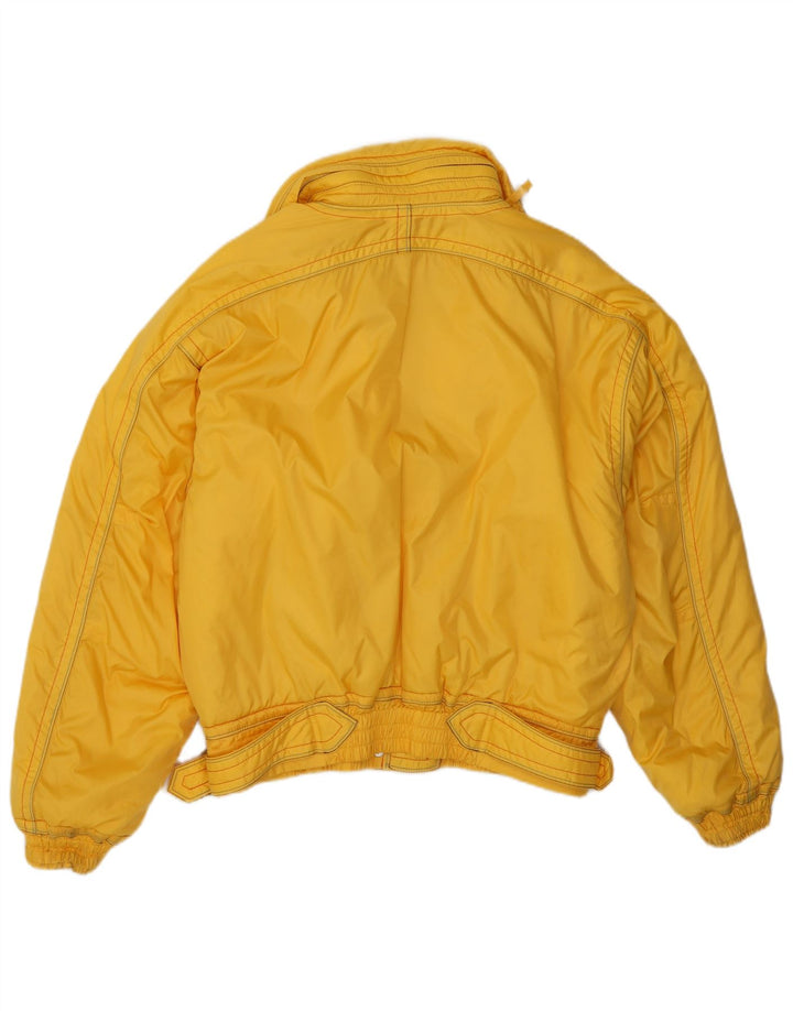 Ellesse Veste de ski surdimensionnée à capuche pour femme UK 12 Medium Yellow Polyamide