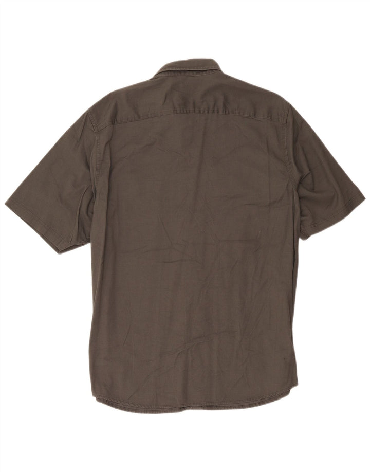 Wrangler Chemise à manches courtes pour homme Grand coton gris