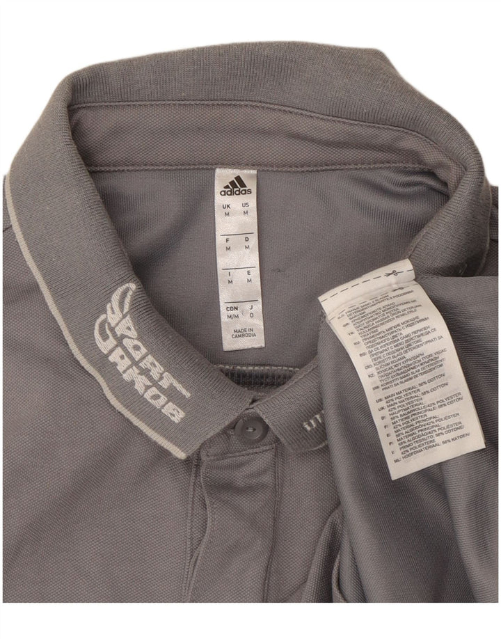 Adidas Polo Climalite Graphic Homme Gris Moyen Coton