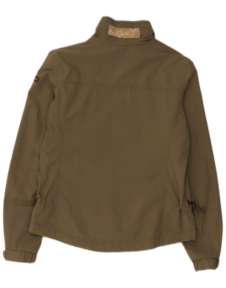 Napapijri Veste de pluie pour femme UK 16 Large Kaki Nylon