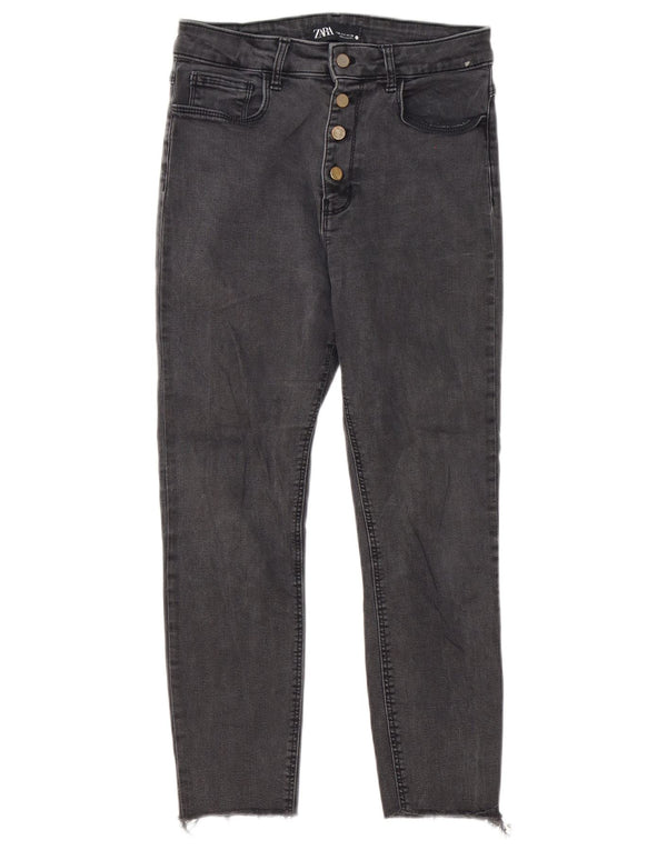 Zara Jean skinny court pour femme EU 38 Small W28 L24 Gris Coton