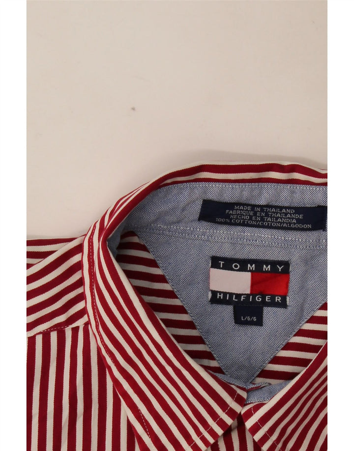 TOMMY HILFIGER Chemise Homme Grande Rayure Rouge Coton