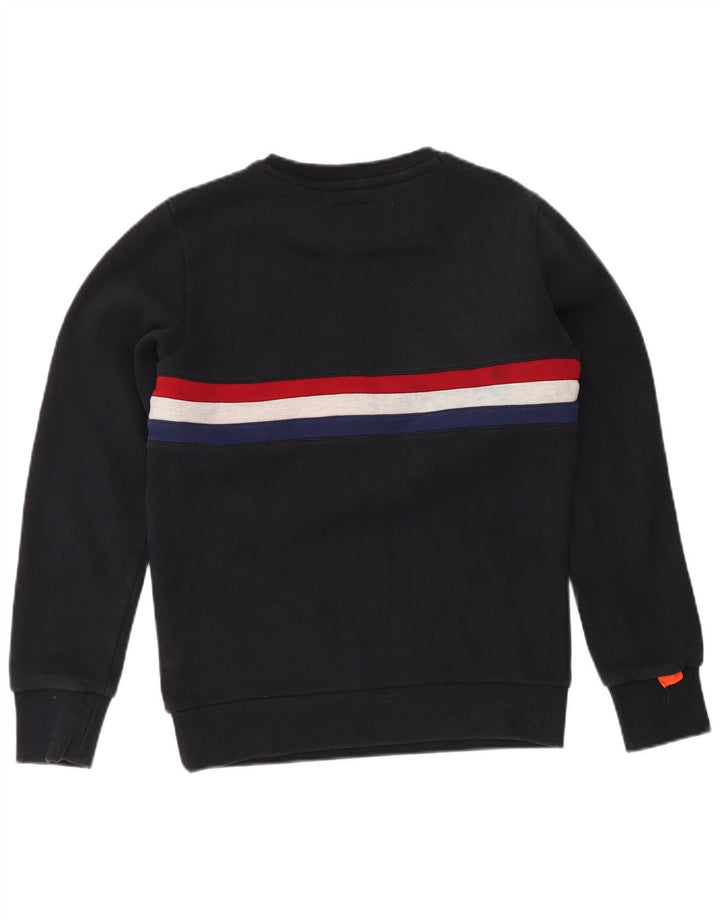 Superdry Sweat-shirt en coton color block bleu marine moyen pour homme