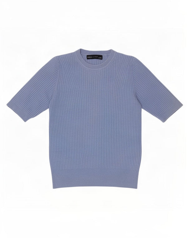 Marks & Spencer Pull ras du cou pour femme UK 8 Small Bleu