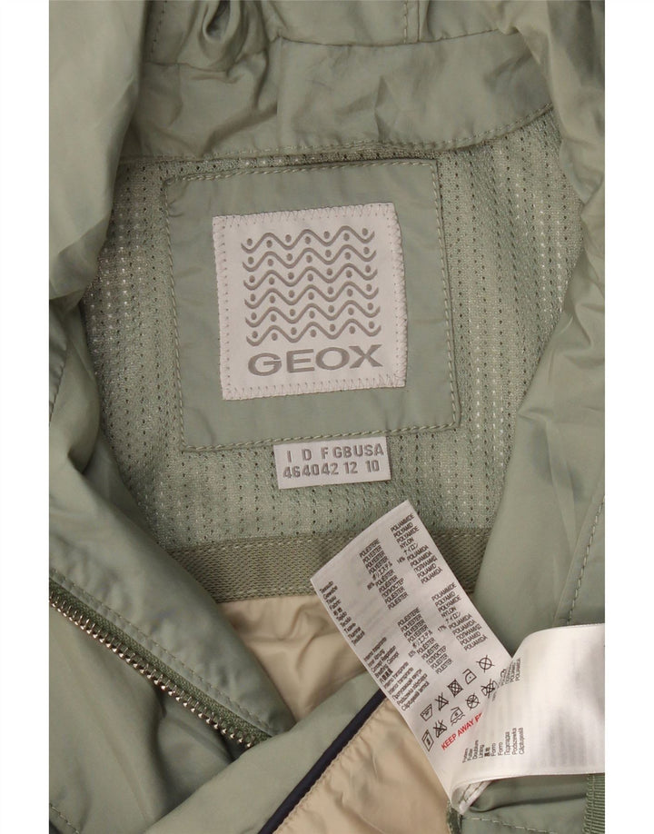 Geox Veste bomber à capuche pour femme UK 12 Kaki moyen Polyester