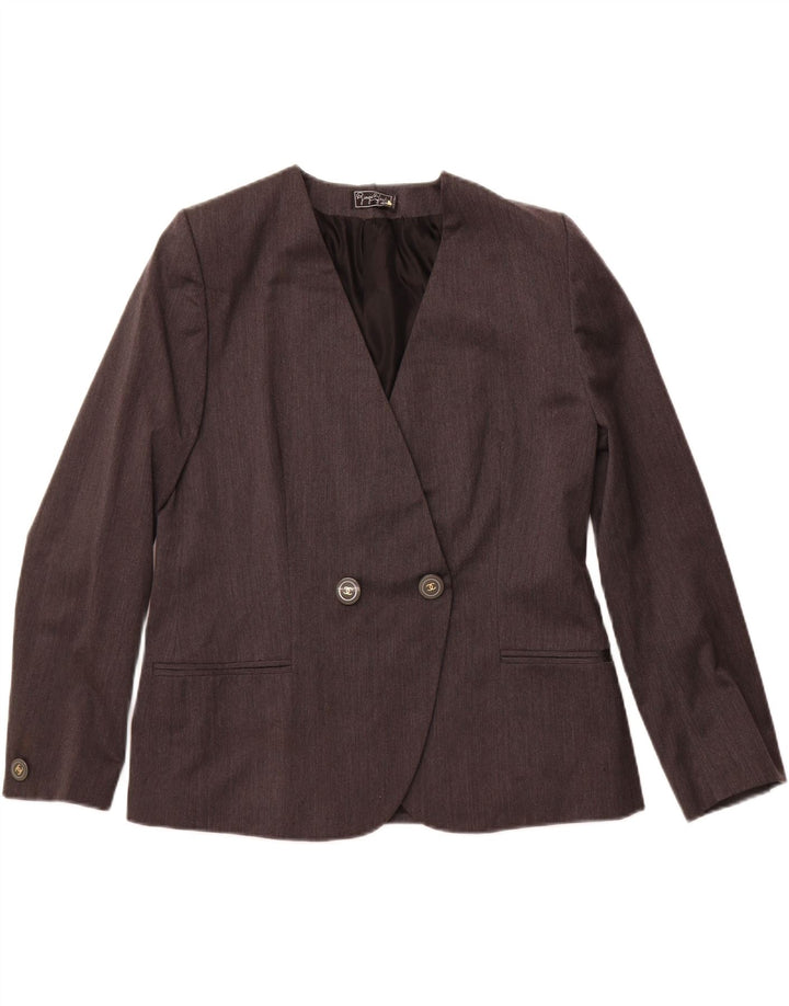 GIORGIO GRATI Womens Double Breasted Blazer Jacket IT 48 XL Grey Wool