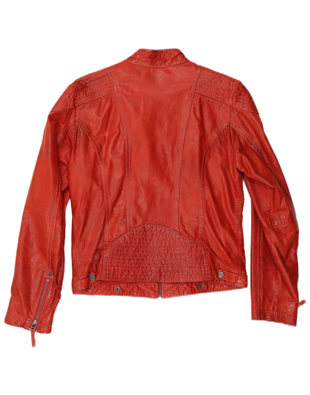 Gipsy Veste en cuir courte pour femme UK 14 Large Rouge