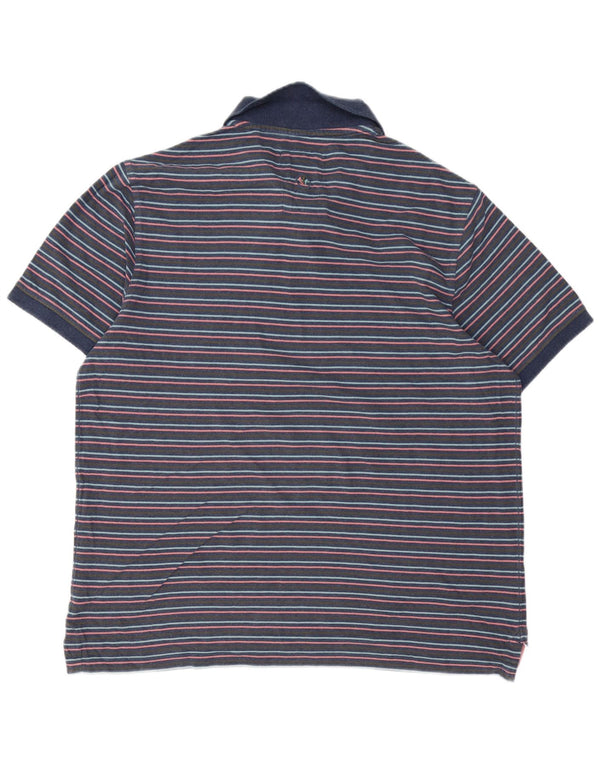 FAT FACE Polo Homme XL Bleu Marine Rayé Coton