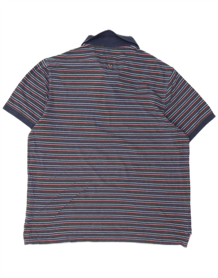 FAT FACE Polo Homme XL Bleu Marine Rayé Coton