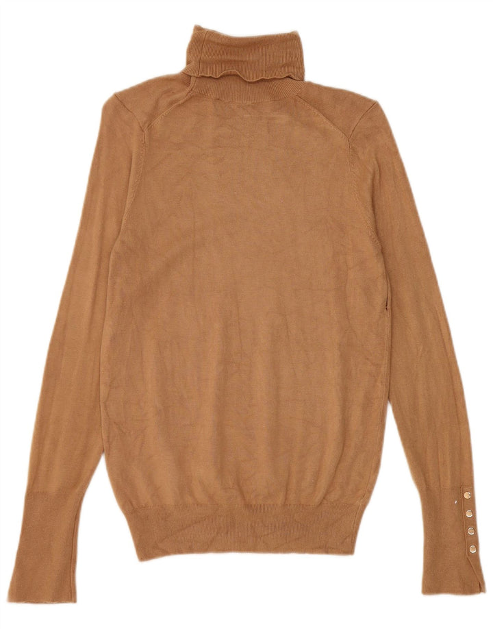 Zara Pull col roulé pour femme UK 10 Petite Viscose Marron