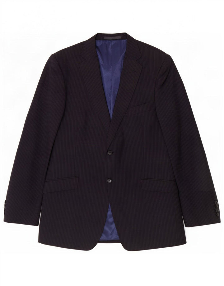 Marks & Spencer Veste blazer à 2 boutons pour homme UK 42 Large Bleu marine rayé