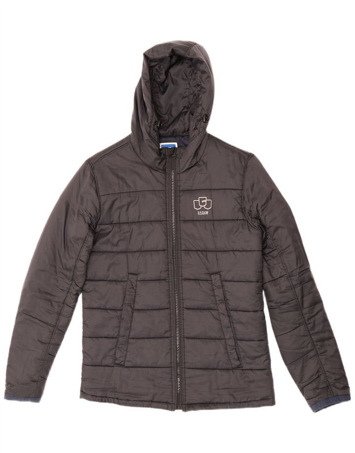 G-Star Veste matelassée à capuche pour femme UK 14 Large Noir Polyester