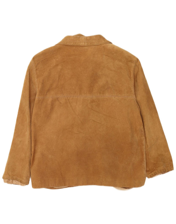 Rossodisera Veste blazer en daim à 3 boutons pour femme UK 14 Beige moyen