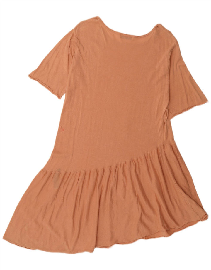 Zara Femme Robe Asymétrique UK 14 Orange Moyen