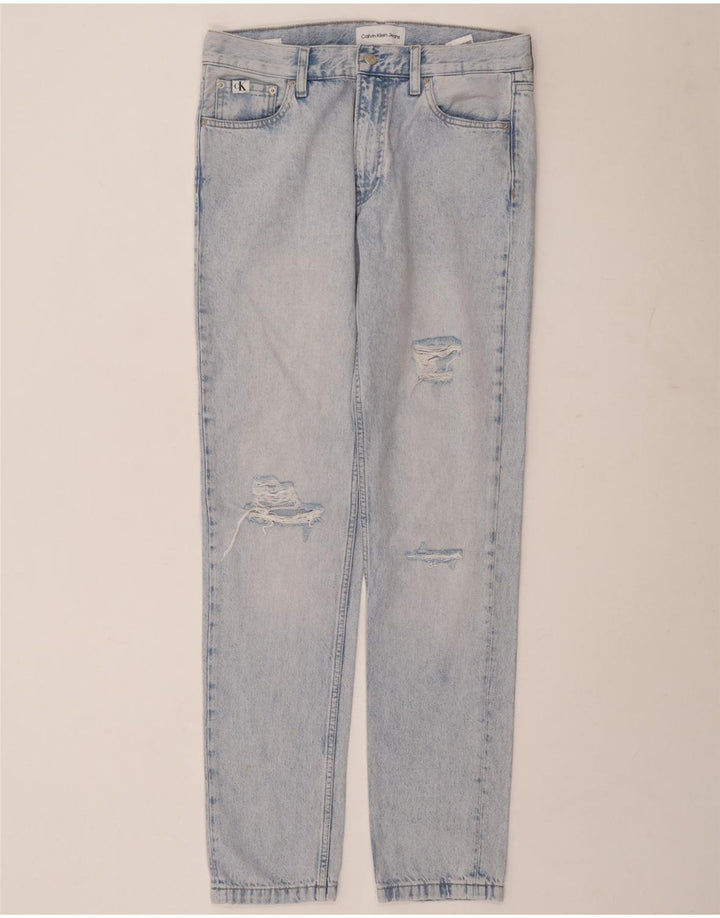 Calvin Klein Jean slim effet vieilli W30 L33 pour homme en coton bleu