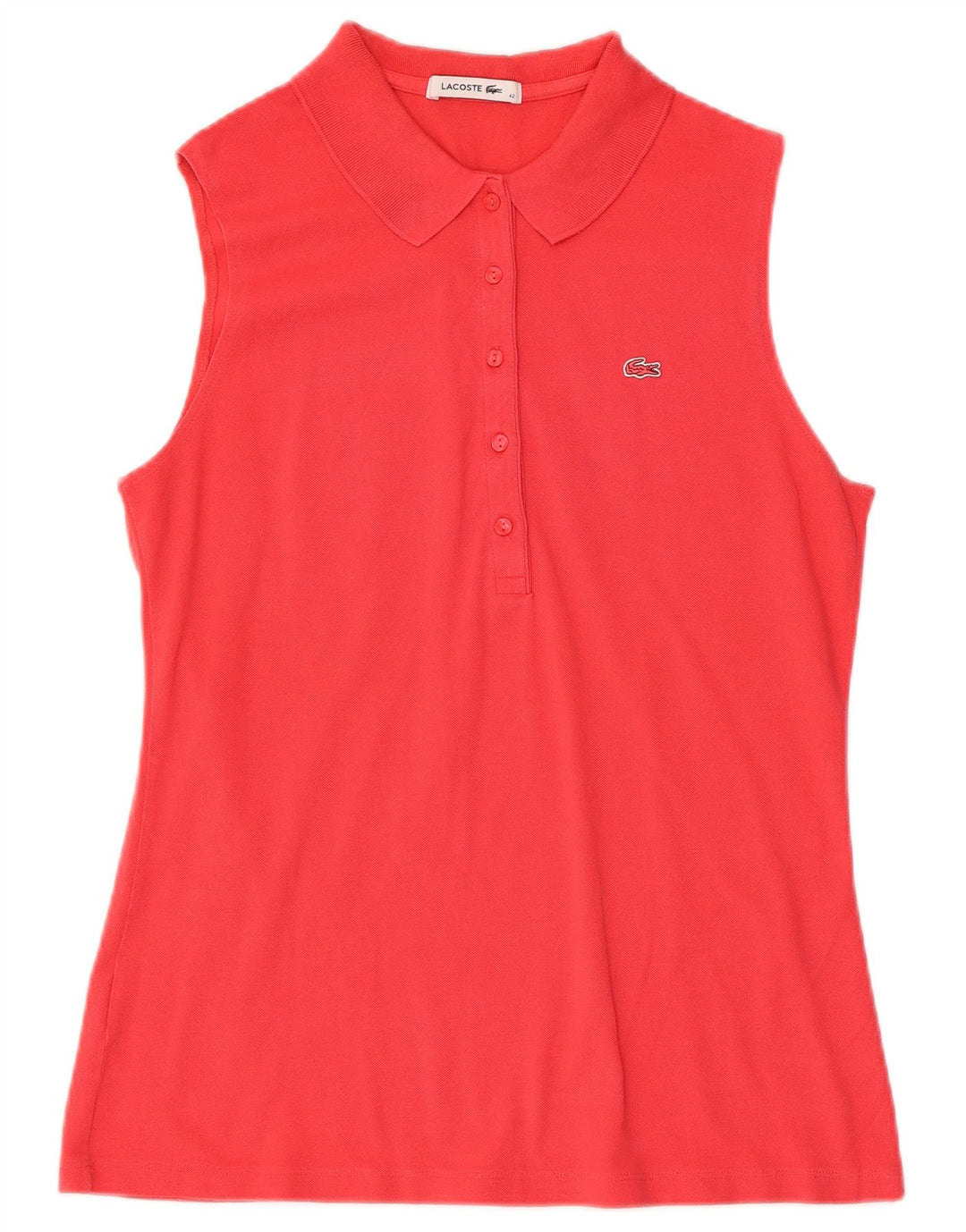LACOSTE Polo sans manches femme taille 42 grand coton rouge