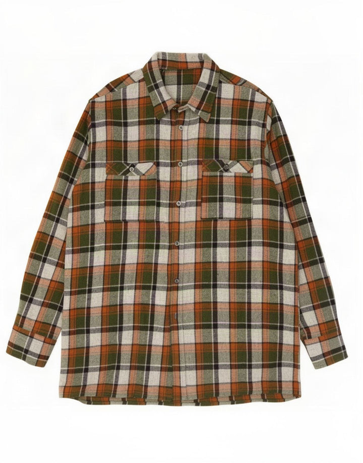 chemise en flanelle vintage pour hommes grand plaid multicolore
