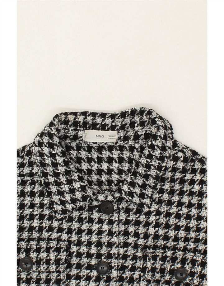 MANGO Womens Oversized Bomber Jacket UK 6 XS Grey Houndstooth Vintage Mango and Second-Hand Mango from Messina Hembry 