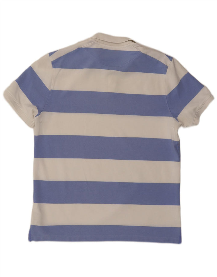 NIKE Polo de rugby Dri Fit pour homme en coton rayé blanc