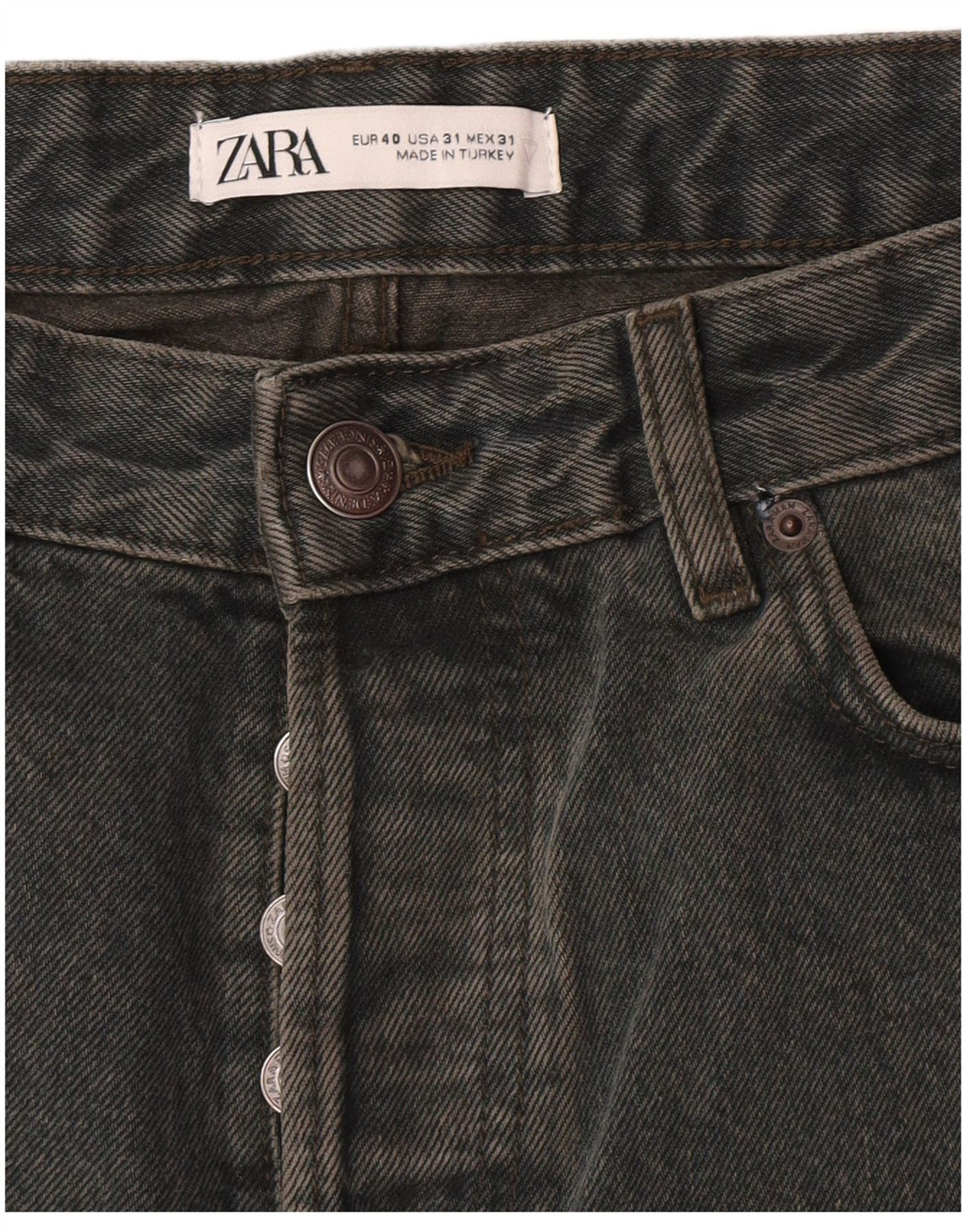 Zara Jean droit pour homme EU 40 MMedium W31 L33 Vert