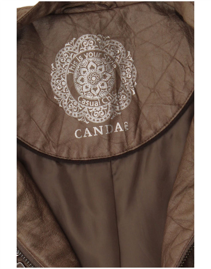 Canda Veste en cuir courte pour femme UK 16 Large Marron
