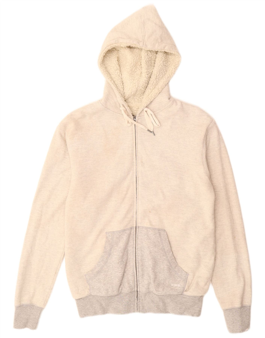 BILLABONG Pull à capuche zippé pour femme UK 8 Small Gris Colorblock