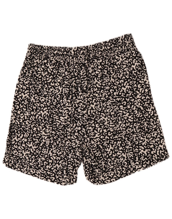 Marks & Spencer Short décontracté pour femme UK 12 Medium W32 Noir Imprimé Animal