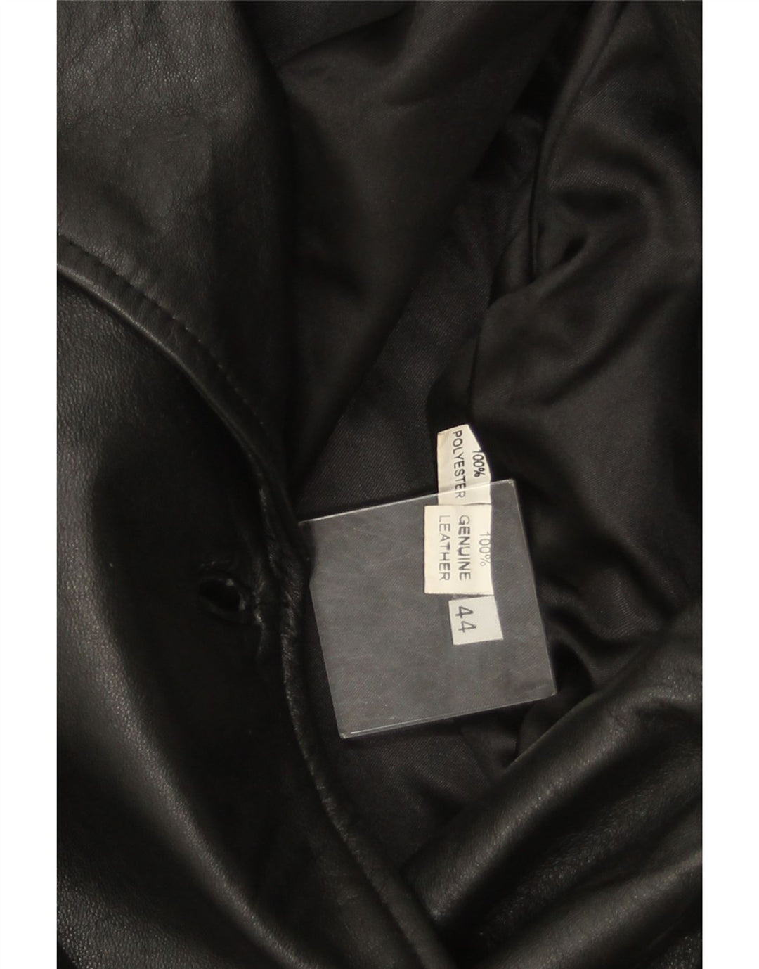 VINTAGE Manteau en cuir à double boutonnage pour femme IT 44 Cuir noir moyen