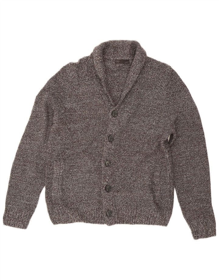 Marks & Spencer Pull Cardigan pour Homme Grand Acrylique Moucheté Gris