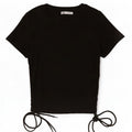 Zara Femme Crop Top UK 12 Moyen Noir Polyester