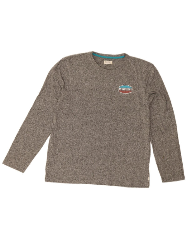 Saltrock T-Shirt Graphique Homme Manches Longues Coton Chiné Gris Moyen