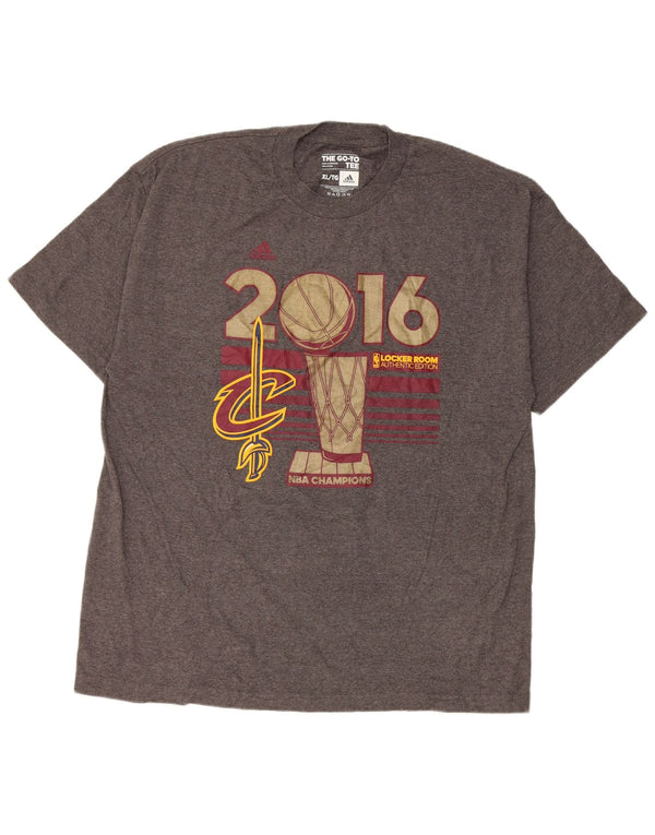 Adidas Hommes Cleveland Cavaliers Graphic T-Shirt Top XL Gris Coton