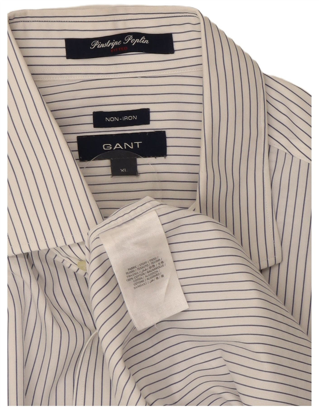 Gant Homme NON - IRON Chemise XL Blanc Rayé Coton