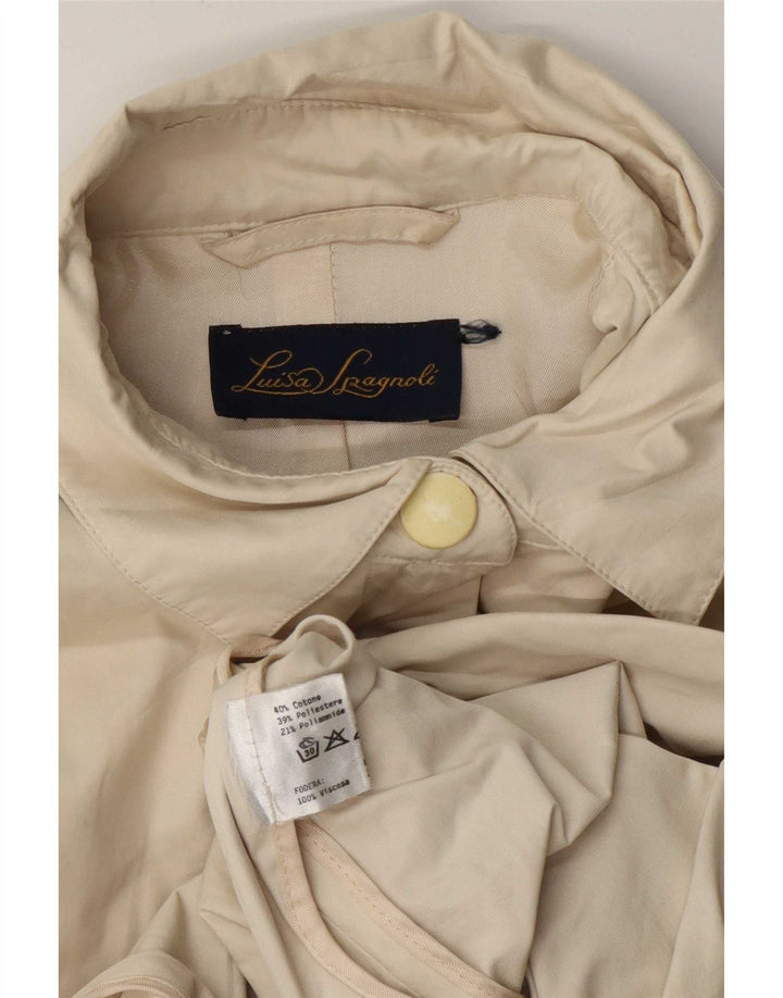 Luisa Spagnoli Veste Bomber Femme UK 14 Coton Beige Moyen