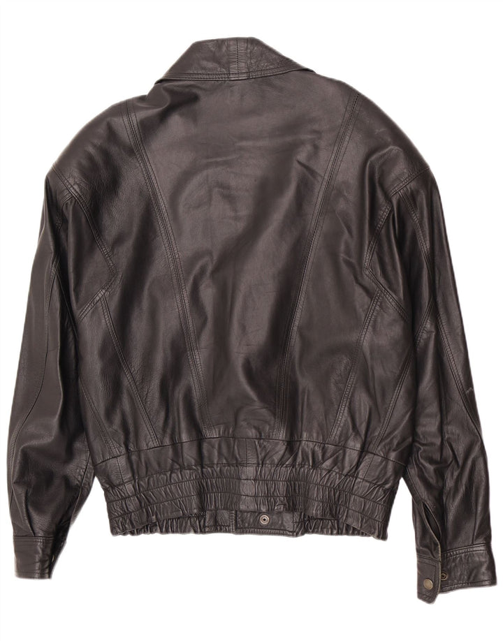veste en cuir homme vintage IT 46 petit motard noir