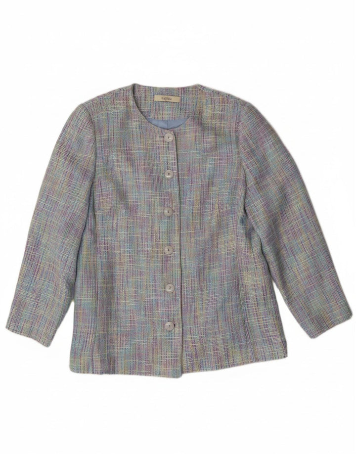 CLASSICS Womens 6 Button Blazer Jacket UK 18 XL  Multicoloured Check