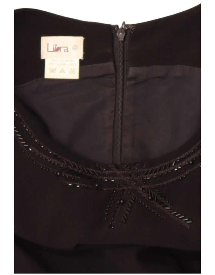 Libra Robe fourreau sans manches pour femme UK 42 Medium Noir Polyester