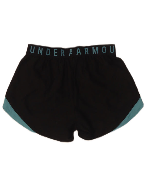 Under Armour Short de Sport Heat Gear Femme UK 6 XS Noir Colorblock