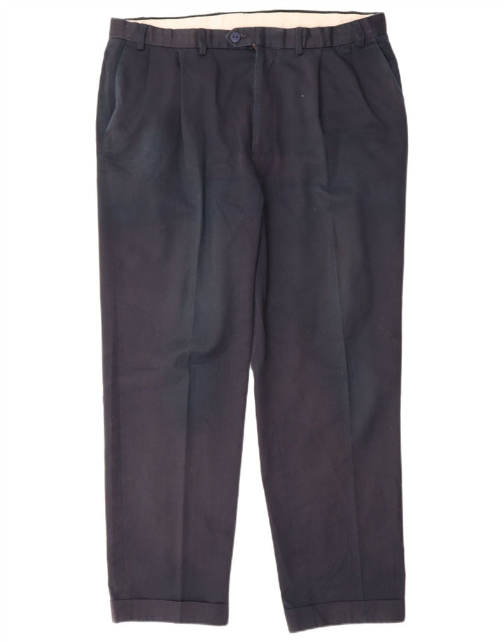 Marks & Spencer Pantalon de costume bleu Harbour Pegged pour homme W38 L31 Bleu marine
